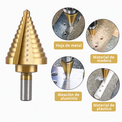 TitanDrill: Pack de Brocas Escalonadas de Titanio